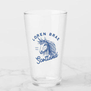 Loren Brae Scotland Unicorn Pint Glass Glaskopp