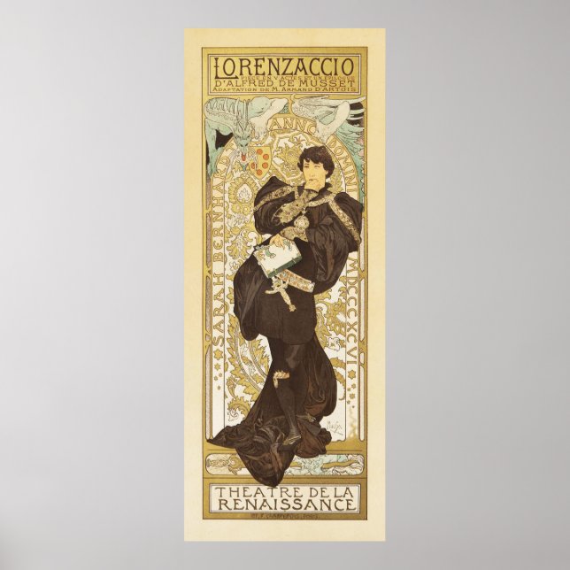 Lorenzaccio av Alphonse Mucha Poster (Framsidan)