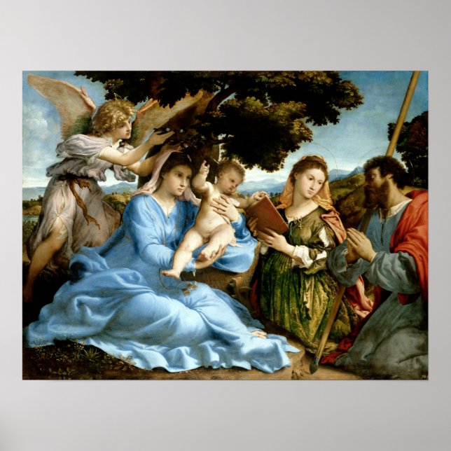 Lorenzo Lotto Madonna och Child med Saints Poster (Framsidan)