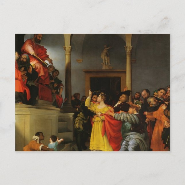 Lorenzo Lotto- St. Lucia framför domarna Vykort (Framsida)
