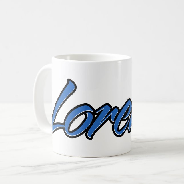 Lorenzo Vorname Name blue Tasse Kaffeetasse Kaffemugg (Framsida vänster)