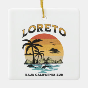 Loreto Baja Mexico-vintagen i nöd Julgransprydnad Keramik
