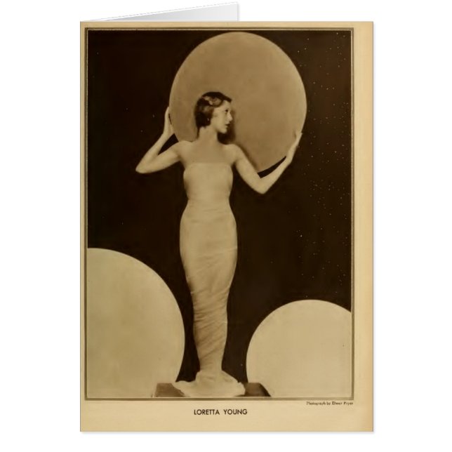 Loretta barn 1930 härliga porträttfilmstjärna hälsningskort (Framsidan)