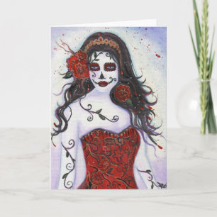 Loretta Day of the dead Card by Renee Kort