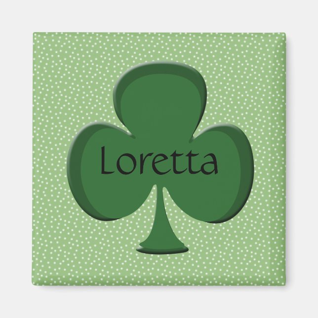 Loretta Shamrock Namn Magnet (Framsidan)
