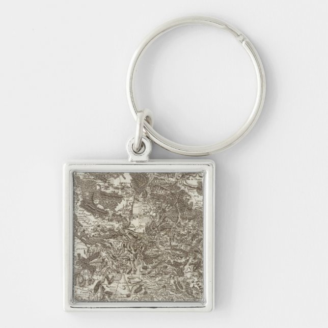 Lorges Fyrkantig Silverfärgad Nyckelring (Framsidan)