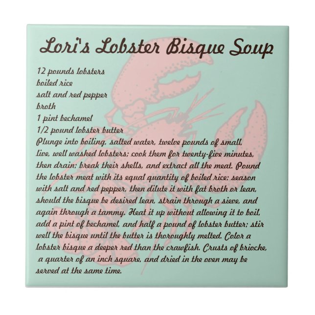 Loris soppa för hummerBisque Kakelplatta (Framsidan)