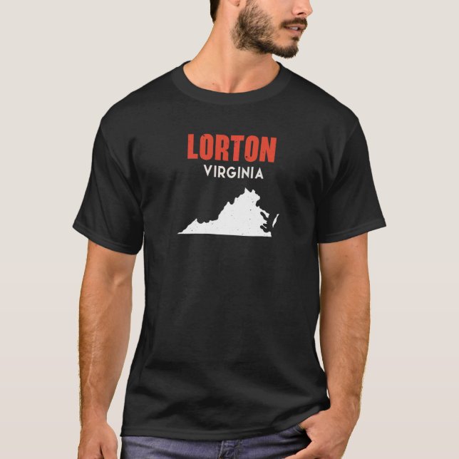 Lorton Virginia USA State America Travel Virginian T Shirt (Framsida)