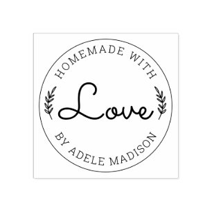 Lorusblad Hemmagjorda Med Kärlek Stämpel