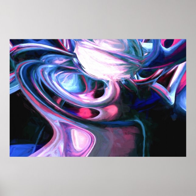Lös Abstrakt med målad bild Poster (Framsidan)