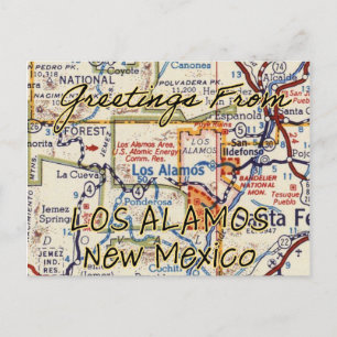 Los Alamos NM Vintage Karta Vykort