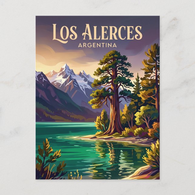 Los Alerces nationalpark Argentina Vykort (Framsida)