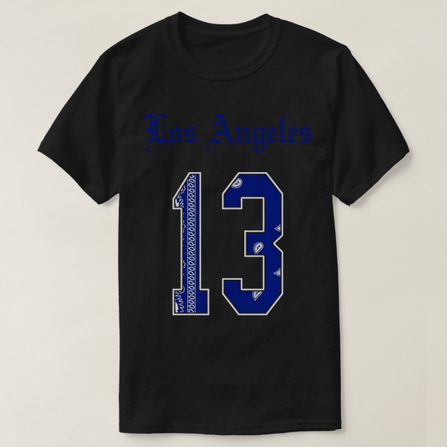 Los Angeles 13 Blue rag bandana sur Manar apparso- T Shirt (Design framsida)