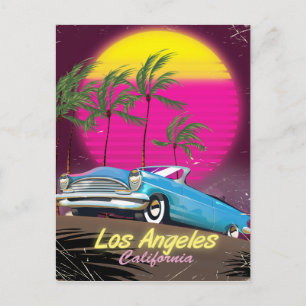Los Angeles 1980-talets Retro-reseutskrift Vykort
