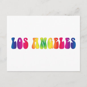 Los Angeles 60's Tie Dye Blank Art Postcard Vykort