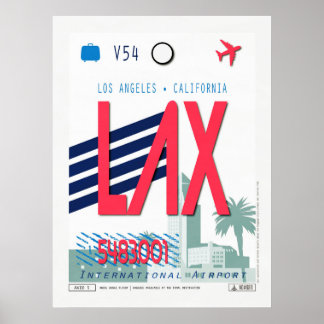 Los Angeles Airport Bagageaffisch Poster