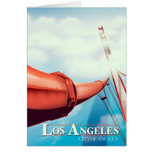 Los Angeles "änglarnas stad" Semester affisch. Hälsningskort