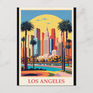 Los Angeles, Art Deco-illustration Vykort