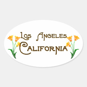 Los Angeles Art Deco Oval Logotyp Ovalt Klistermärke