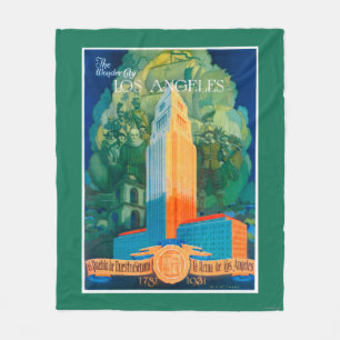 Los Angeles befordrings- affisch Fleecefilt