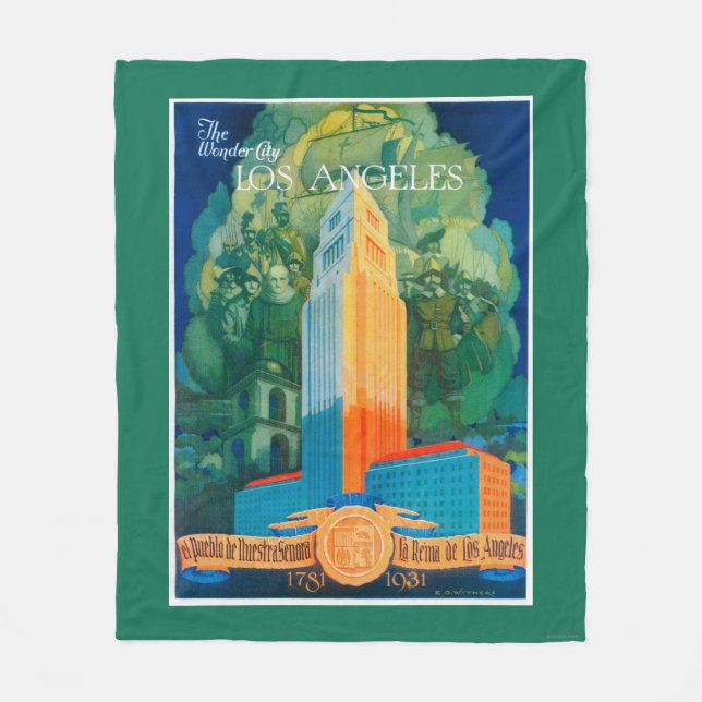 Los Angeles befordrings- affisch Fleecefilt (Framsidan)