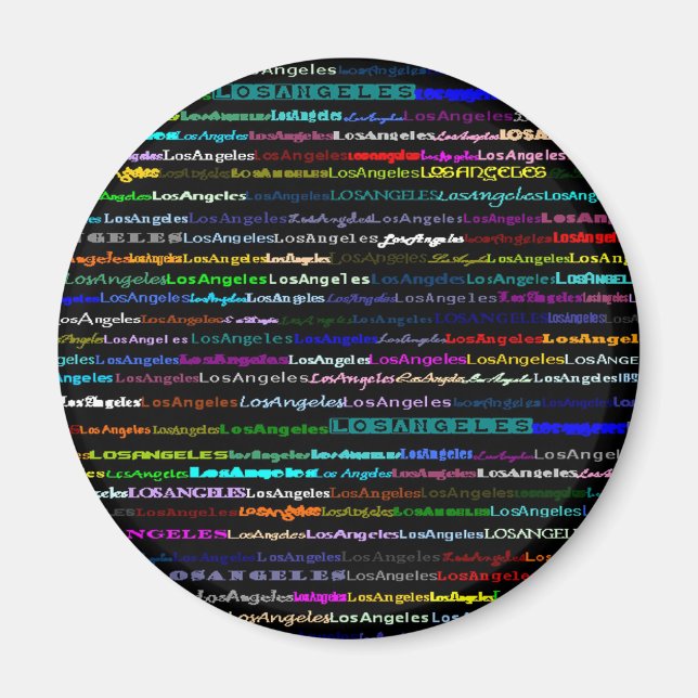 Los Angeles Black Background Magnet (Framsidan)
