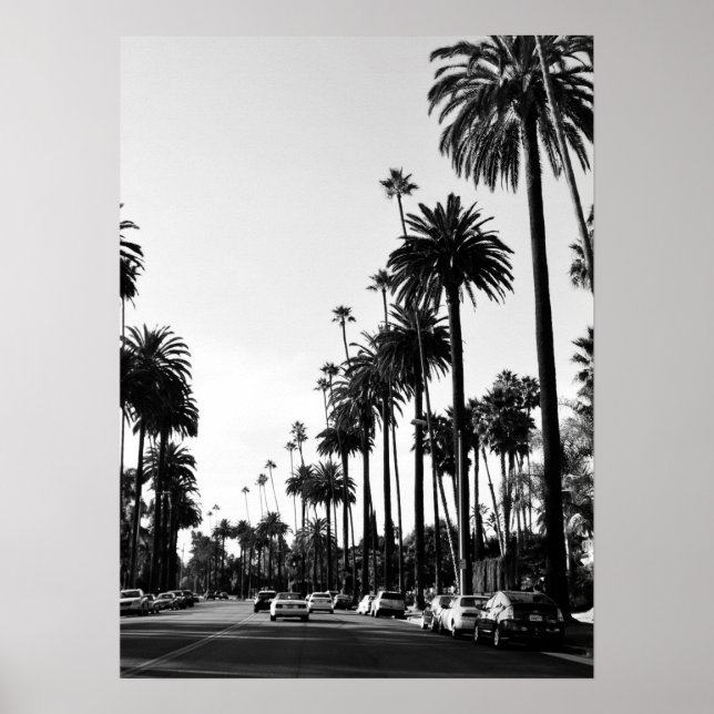 Los Angeles Black & White Photography Poster Skriv (Framsidan)