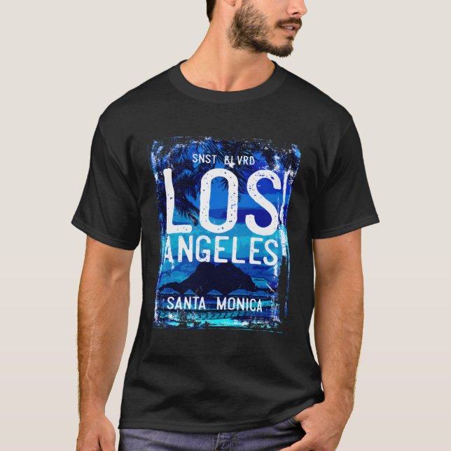 Los Angeles Boulevard Santa Monica T Shirt (Framsida)