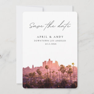 Los Angeles Bröllop DTLA Spara datum Inbjudningar