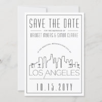 Los Angeles Bröllop Stilisad Stadssiluett Spara Da
