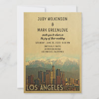 Los Angeles bröllopsinbjudan Vintage i mitten av å