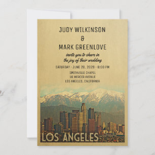 Los Angeles bröllopsinbjudan Vintage i mitten av å Inbjudningar