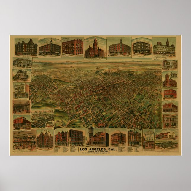 Los Angeles CA 1891 Poster (Framsidan)