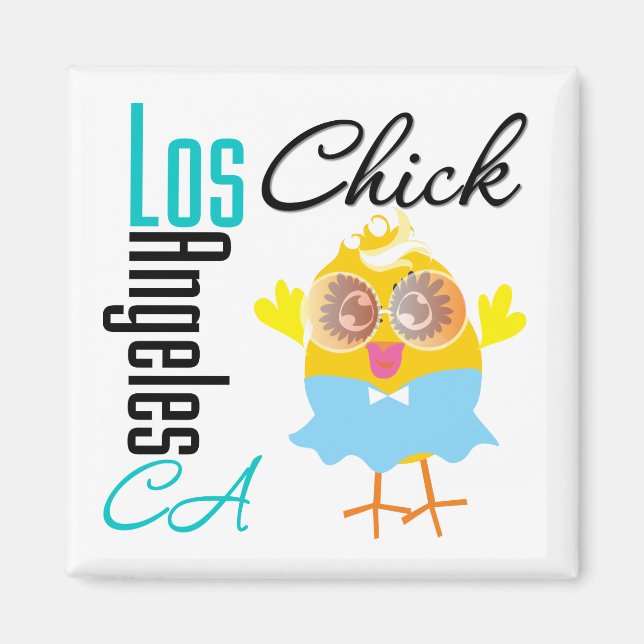 Los Angeles CA Chick-3 Magnet (Framsidan)