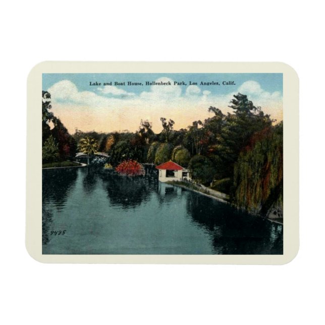 Los Angeles CA, Hollenbeck Park, Vintage Stil Magnet (Horisontell)