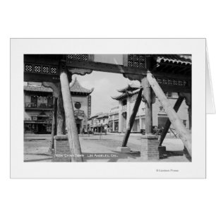 Los Angeles, CA New Chinatown Street Scene Hälsningskort