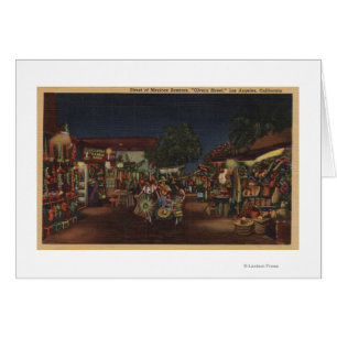 Los Angeles, CA - Olvera Street Hälsningskort