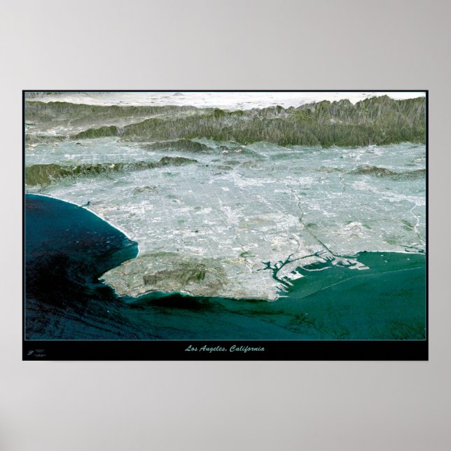 Los Angeles, CA Perspective I-satellitutskrift kar Poster (Framsidan)