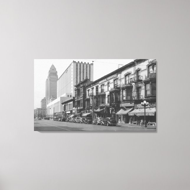 Los Angeles, CA Post Office och Old Main Canvastryck (Framsida)