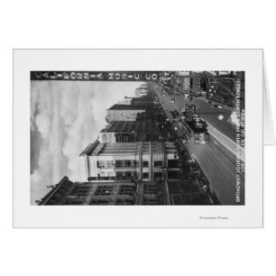 Los Angeles, CA View Broadway Tittar North Hälsningskort