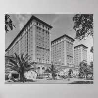 Los Angeles, CA View of Biltmore Hotel and Stree