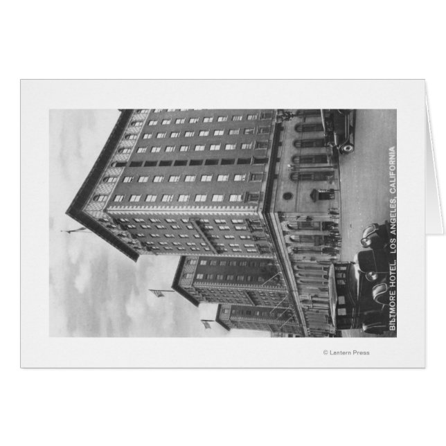 Los Angeles, CA View of Biltmore Hotel Hälsningskort (Framsidan Horizontal)