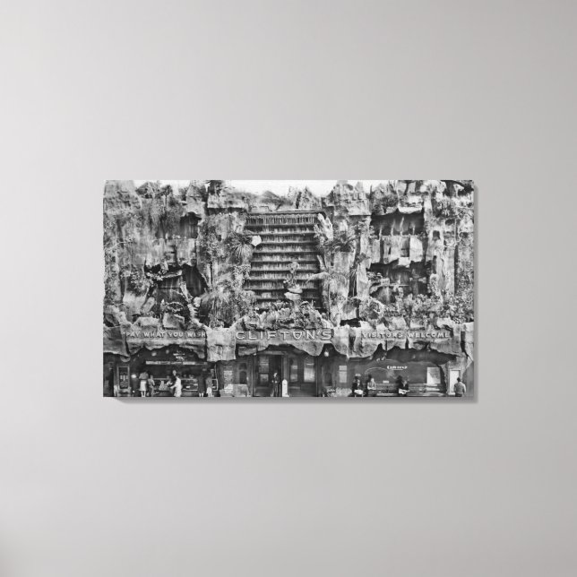 Los Angeles, CA View of Cliftons Pacific Seas Canvastryck (Framsida)