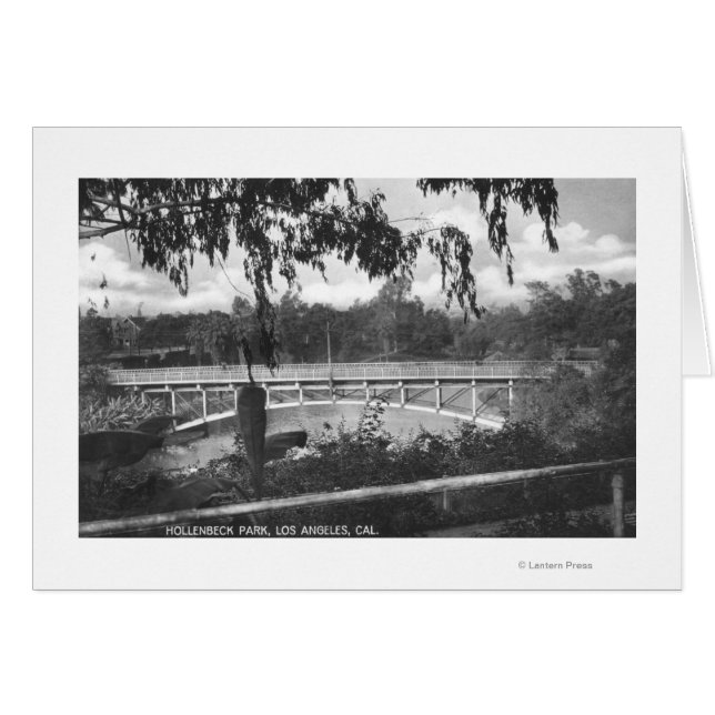 Los Angeles, CA View of Hollenbeck Park Hälsningskort (Framsidan Horizontal)