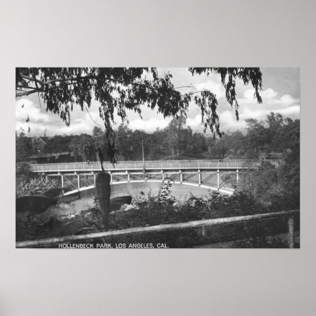 Los Angeles, CA View of Hollenbeck Park Poster (Framsidan)