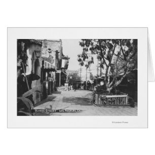 Los Angeles, CA View of Olvera Street Hälsningskort