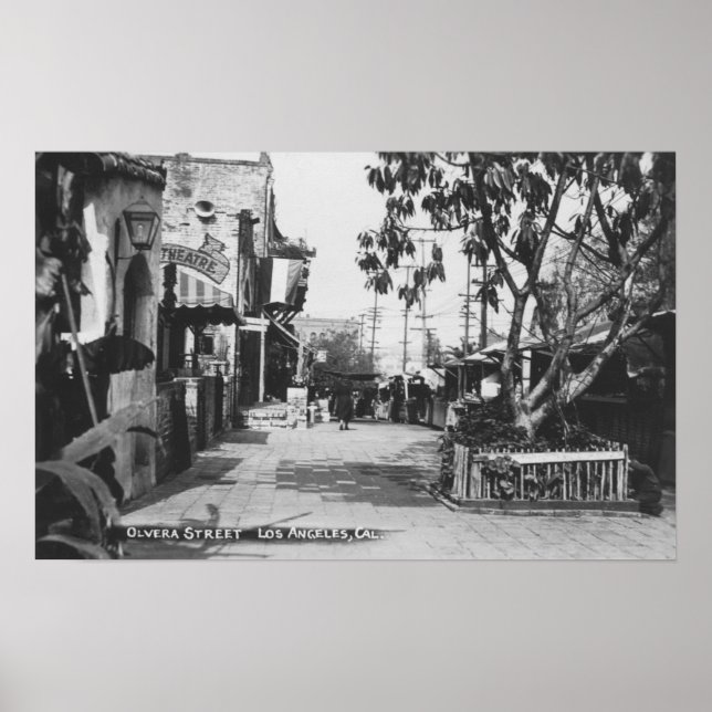 Los Angeles, CA View of Olvera Street Poster (Framsidan)