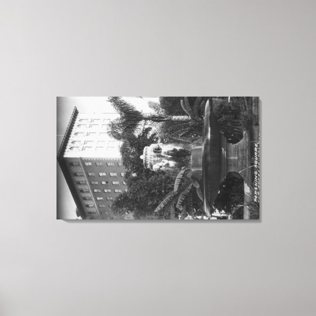 Los Angeles, CA View of Perishing Square Canvastryck (Framsida)