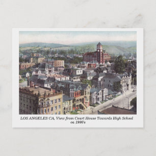 Los Angeles CA, Vy från Court House-vykort Vykort