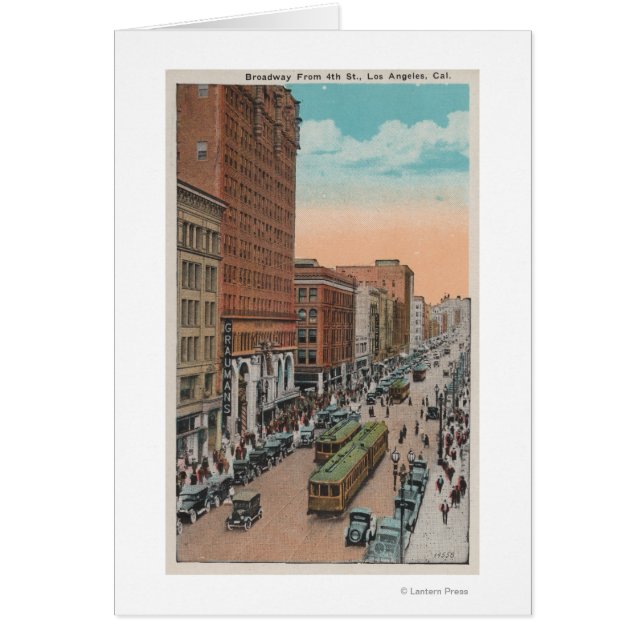 Los Angeles, CABroad från 4th Street View Hälsningskort (Framsidan)